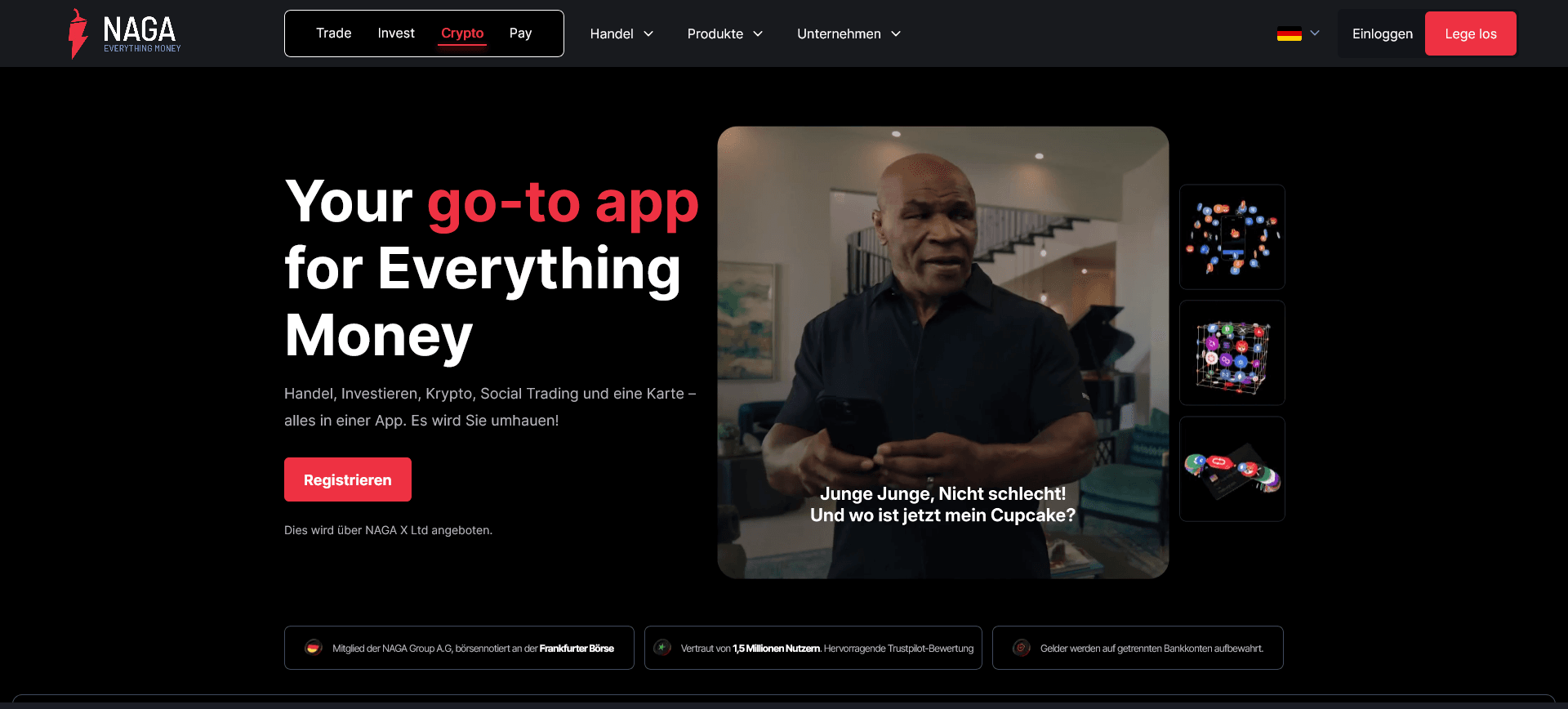 Naga Desktop Startseite mit Mike Tyson