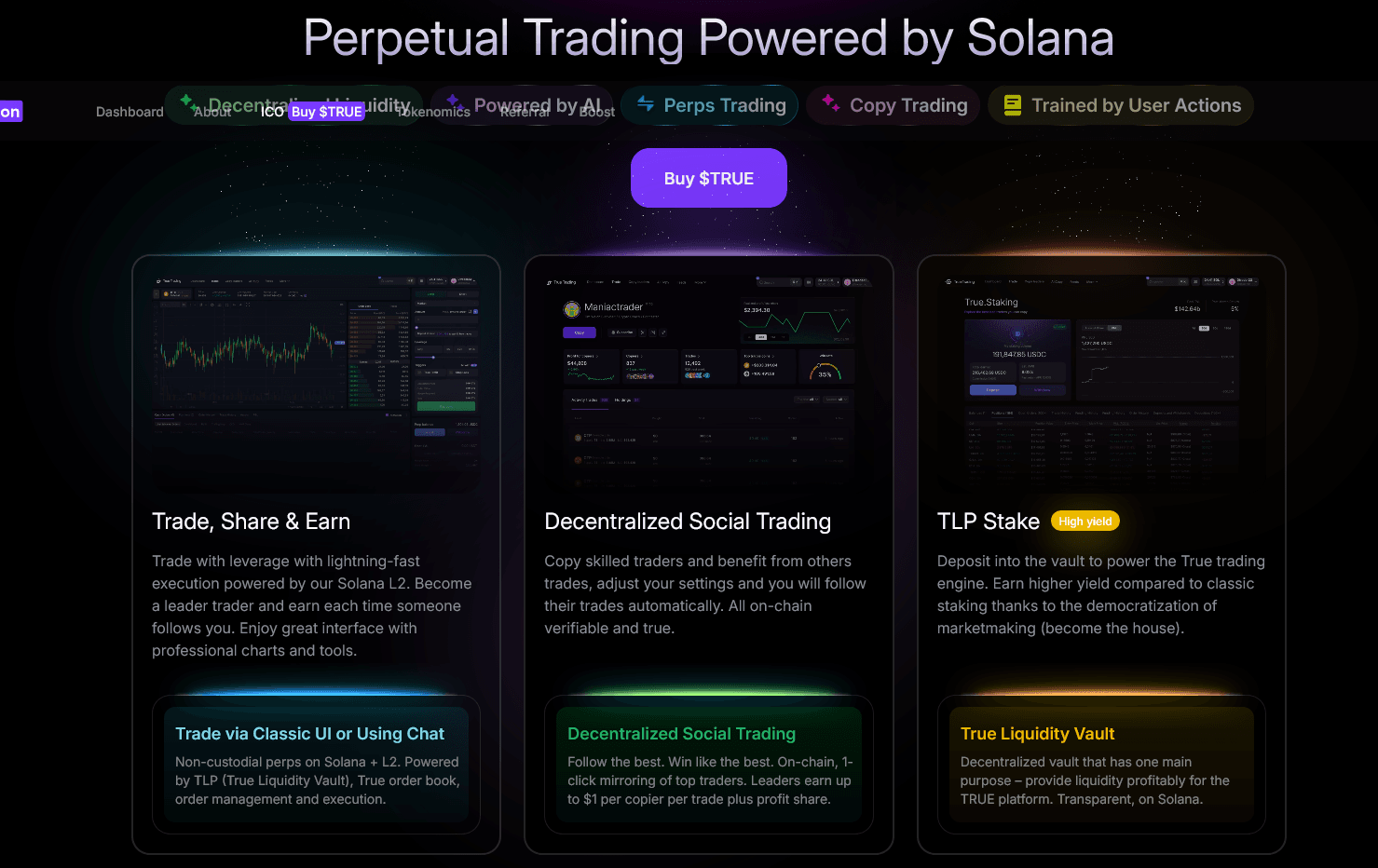 screenshot true foundation ki chartananlyse, social trading, staking