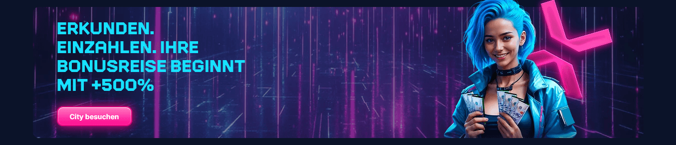 XONBET Screenshot futuristisch mit einer frau die geld in der hand hält