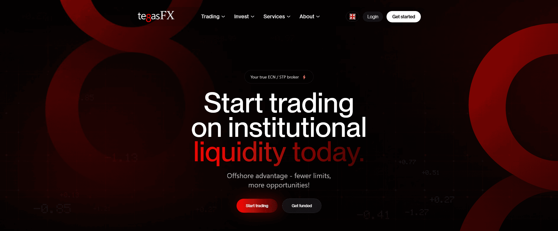 screenshot von tegasfx startseite schwarz und rot 