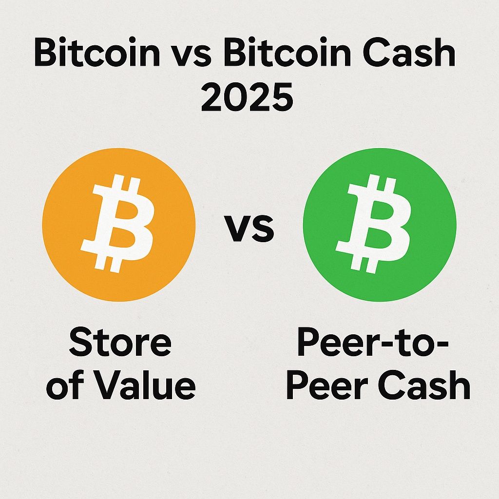 Bitcoin vs Bitcoin Cash 2025: Store of Value vs Peer-to-Peer Cash Duell