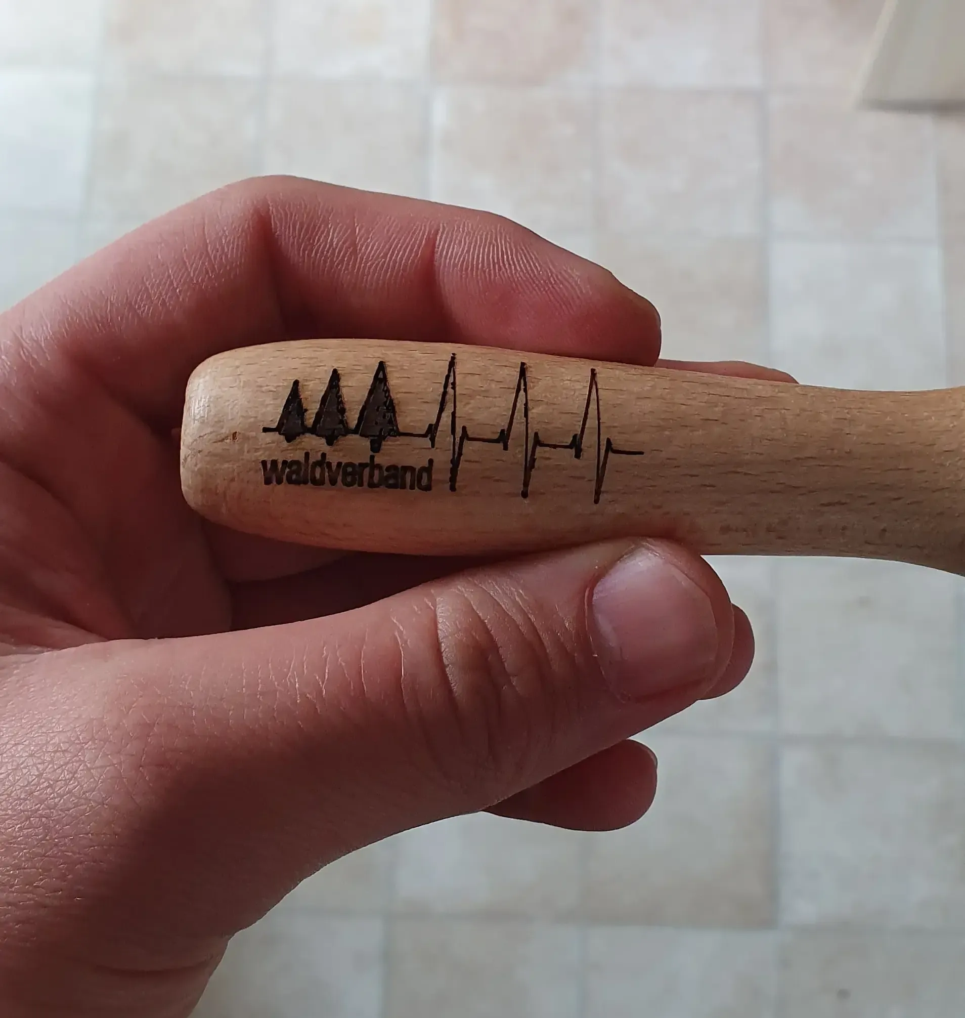 Beschriftung Holzgriff 